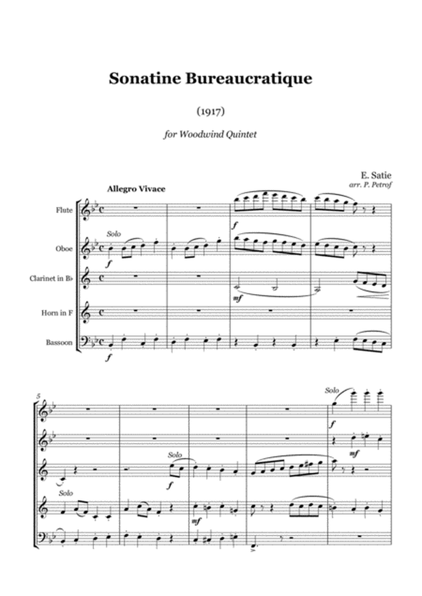 Satie - Sonatine Bureaucratique - Woodwind Quintet, score and parts image number null