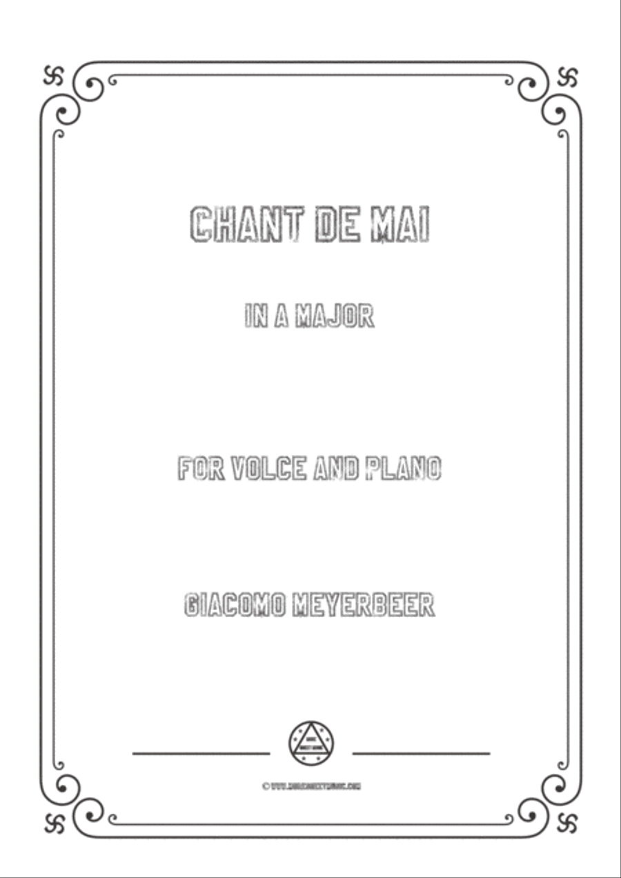 Meyerbeer-Chant de mai in A Major,for Voice and Piano Voice Solo scores gallery preview page 1