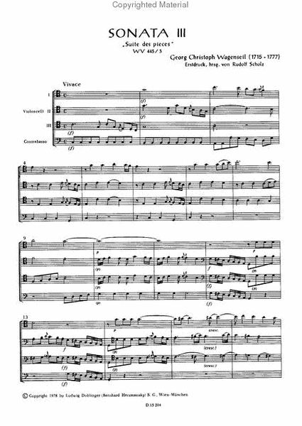 Sonate 3 C-Dur Suite des Pieces