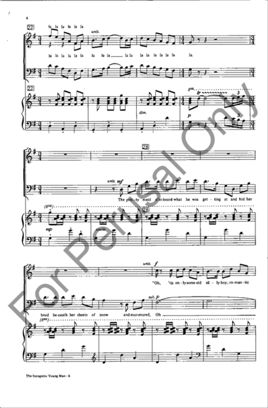 The Incognito Young Man 4-Part scores gallery preview page 4