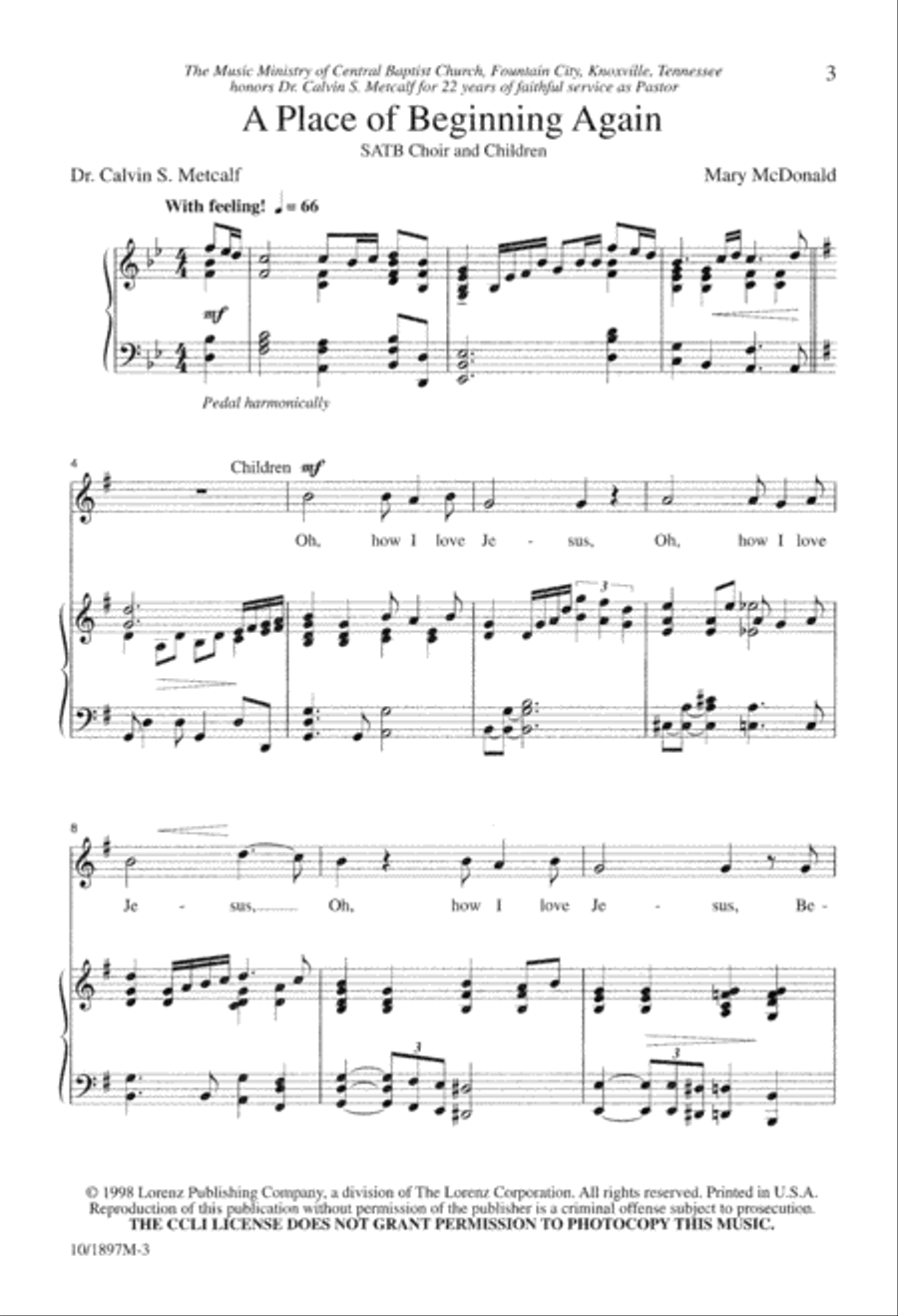 A Place of Beginning Again 4-Part scores gallery preview page 3