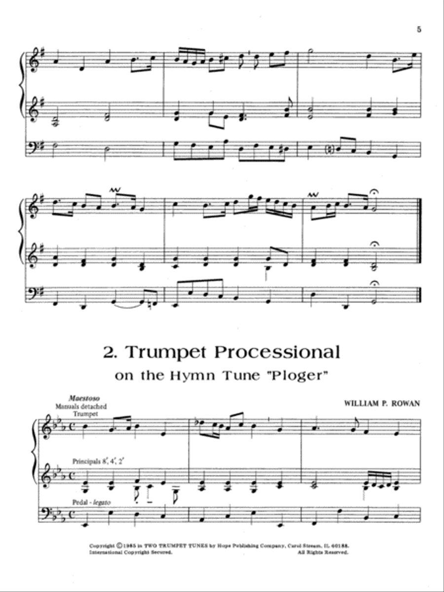 Two Trumpet Tunes Organ Solo scores gallery preview page 5