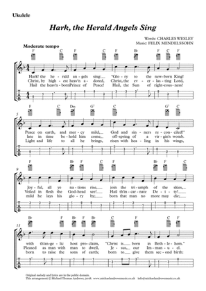 Hark, the Herald Angels Sing (for Ukulele with TAB)