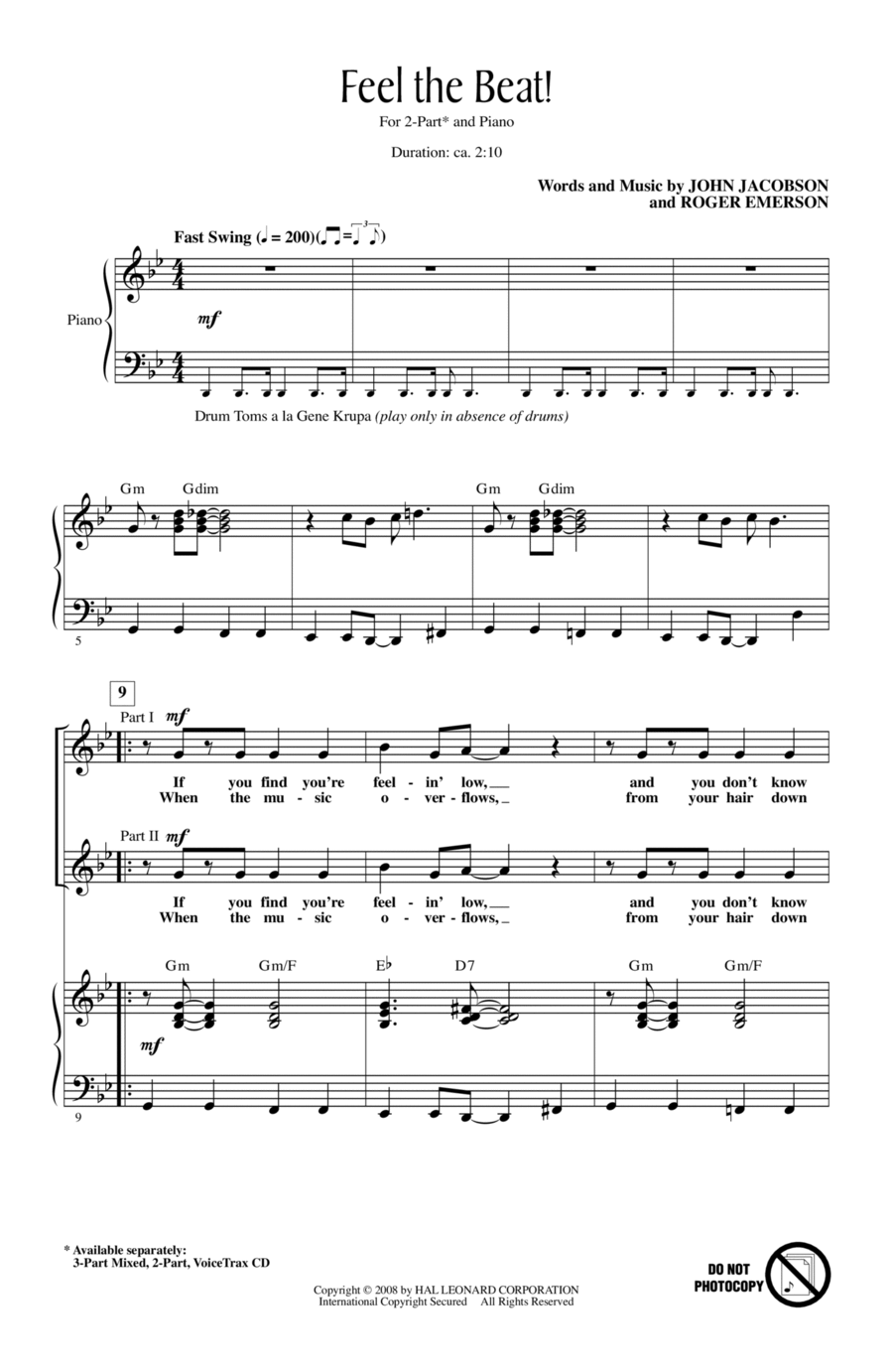 Feel The Beat! 2-Part scores gallery preview page 1