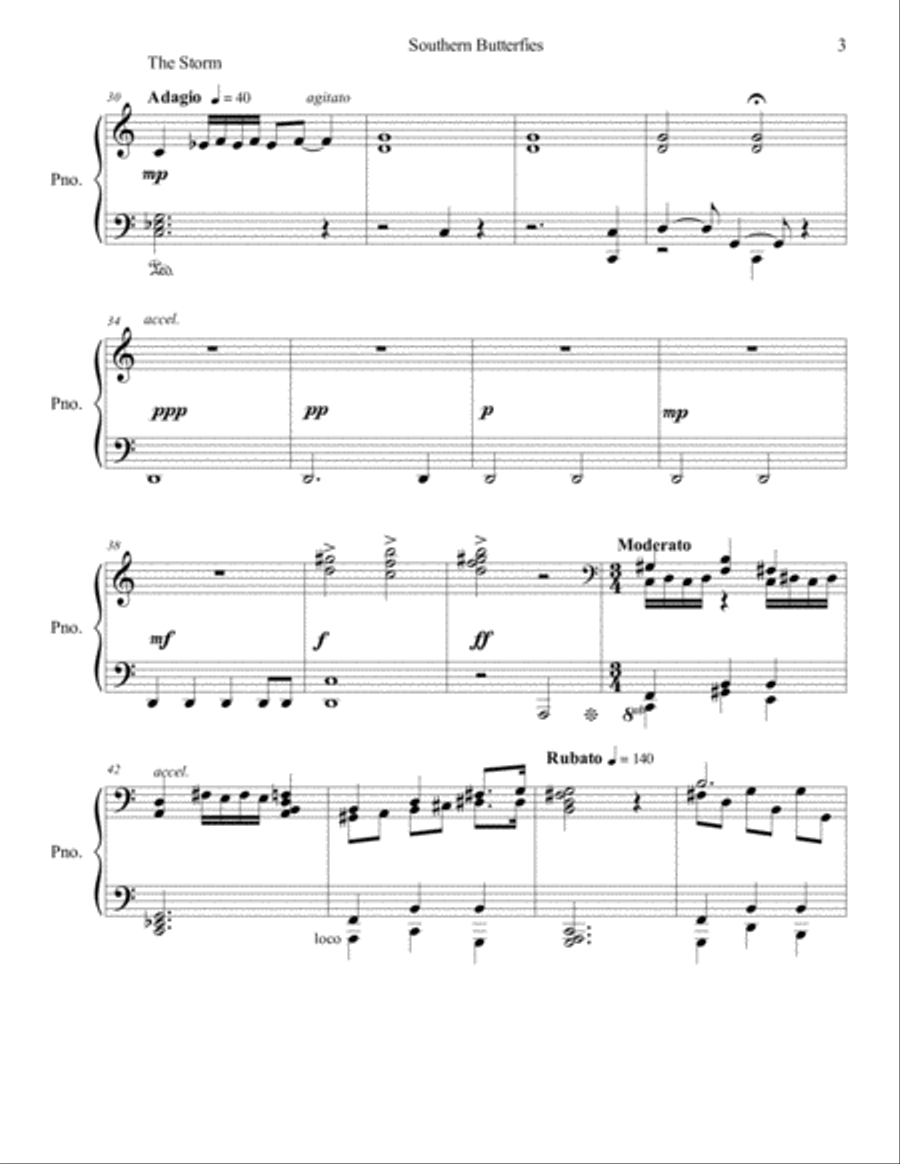 Southern Butterflies Piano Solo scores gallery preview page 3