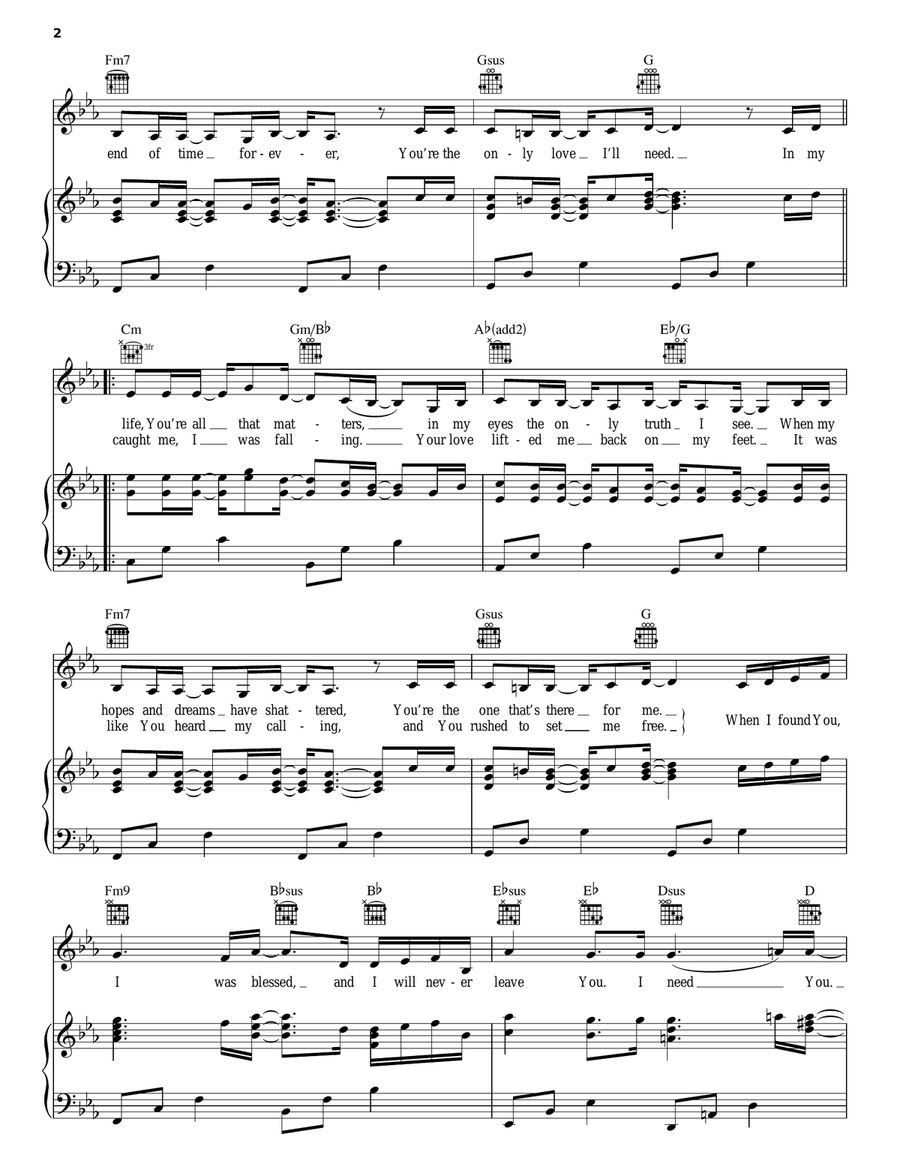 Imagine Me Without You Piano, Vocal, Guitar scores gallery preview page 2