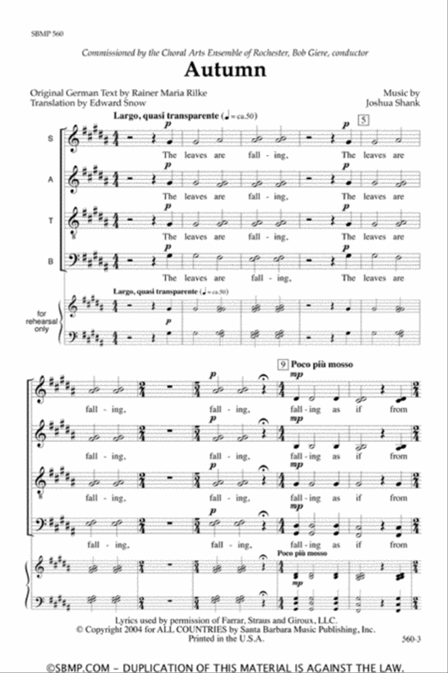 Autumn - SATB divisi Octavo image number null