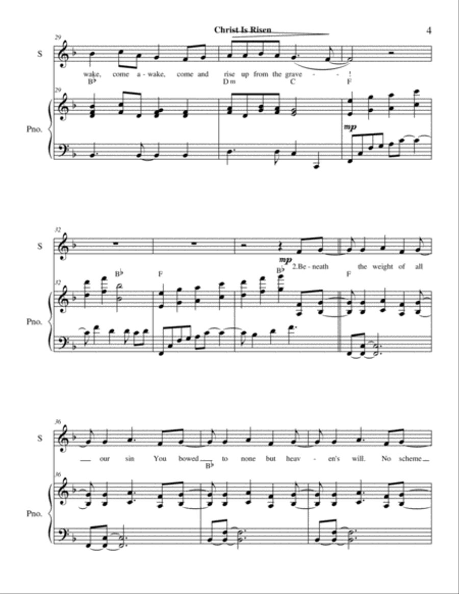 Christ Is Risen Piano, Vocal, Guitar scores gallery preview page 5