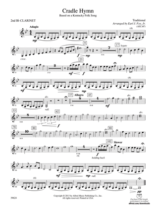 Cradle Hymn: 2nd B-flat Clarinet