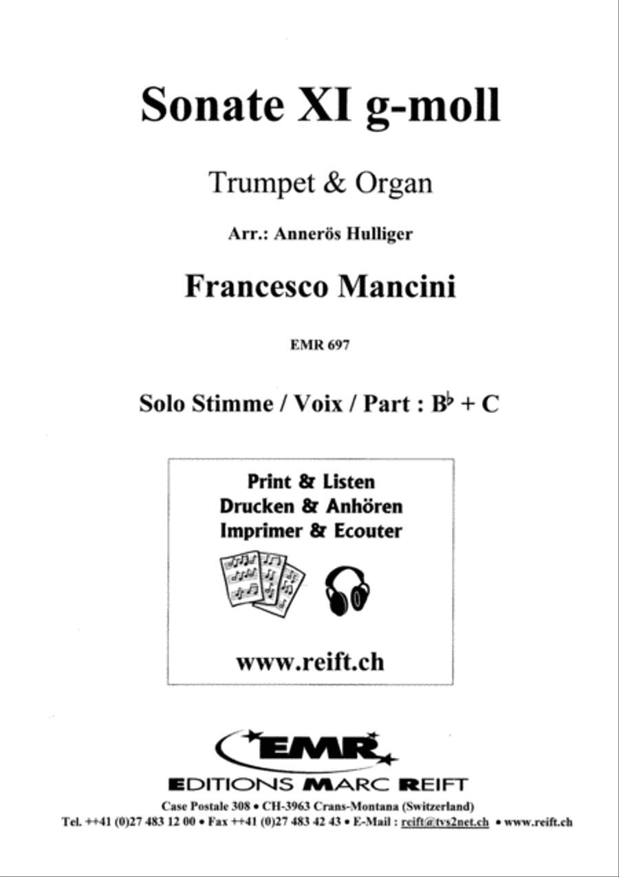 Sonate XI g-moll Piccolo Trumpet scores gallery preview page 2
