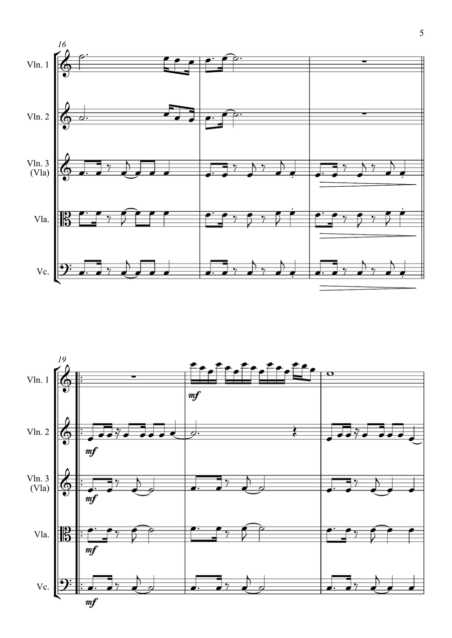 Dancing Queen String Quartet scores gallery preview page 5