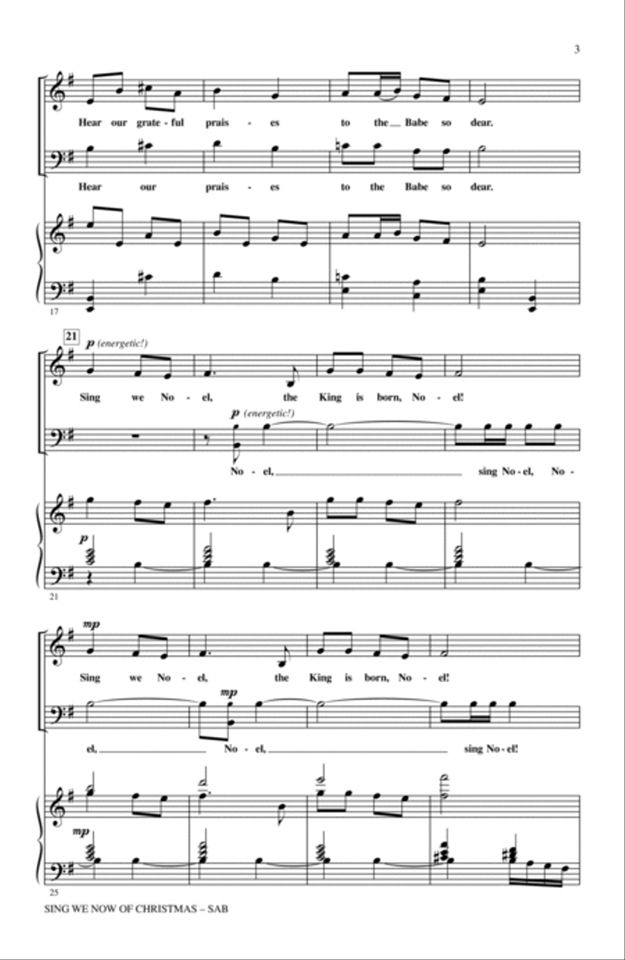 Sing We Now Of Christmas 3-Part scores gallery preview page 2