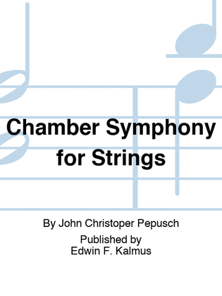 Book cover for Chamber Symphony for Strings