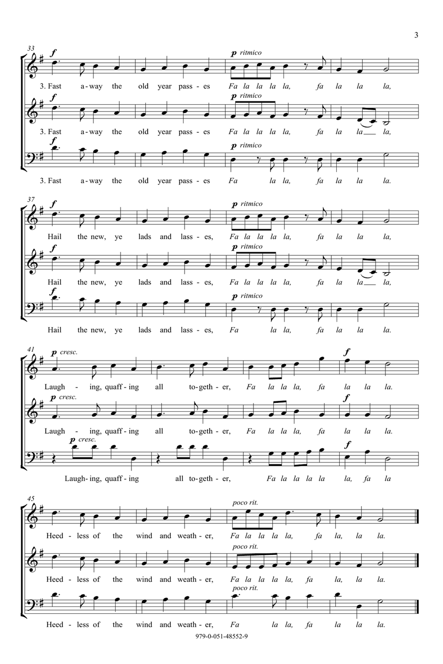 Holiday Carols for SAB Choirs 3-Part scores gallery preview page 3