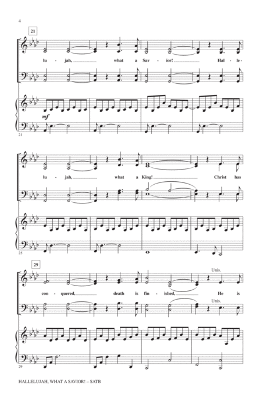 Hallelujah! What A Savior! 4-Part scores gallery preview page 3