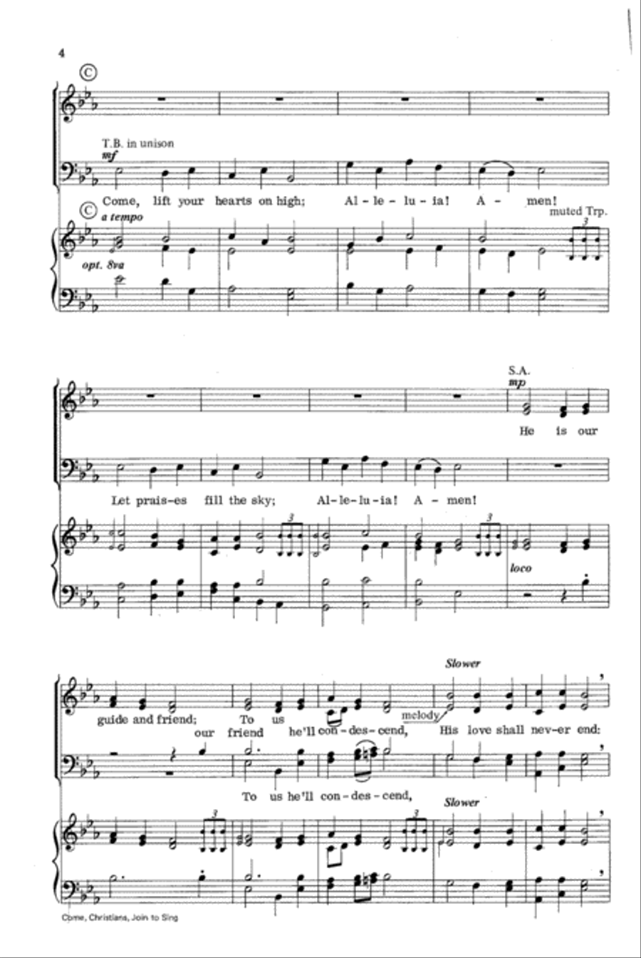 Come, Christians, Join to Sing 4-Part scores gallery preview page 4