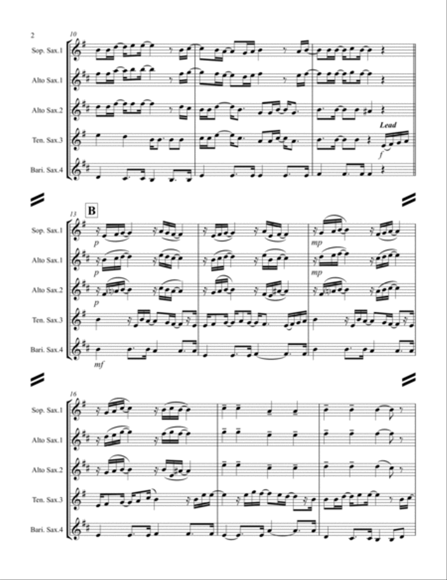 Mary, Did You Know? Saxophone Quartet scores gallery preview page 3