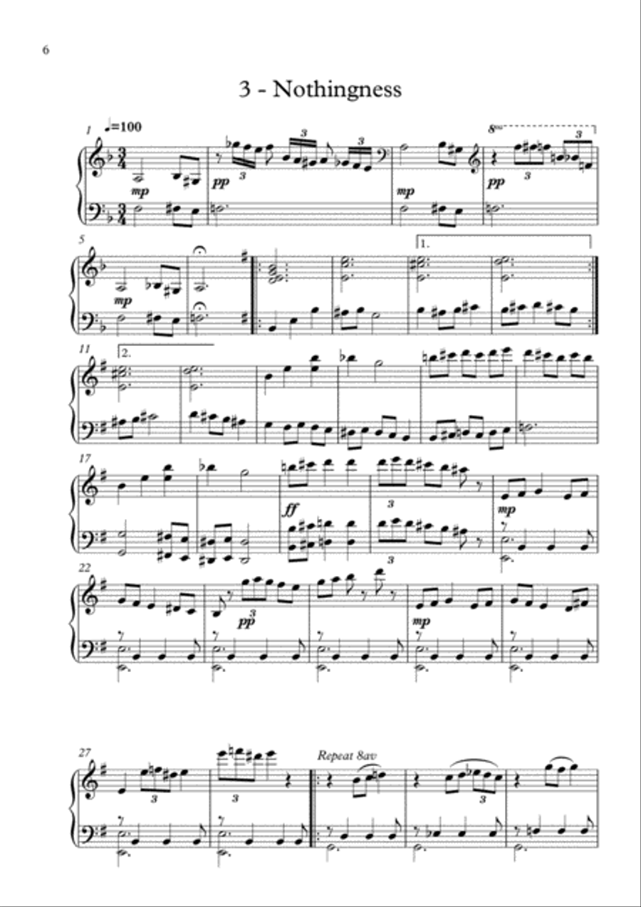 Dunes - a set of Arabian-style piano pieces Piano Solo scores gallery preview page 6