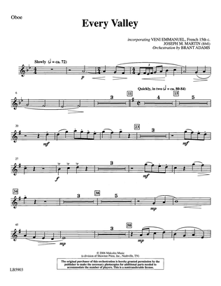 Book cover for Every Valley (from The Winter Rose) (arr. Brant Adams) - Oboe