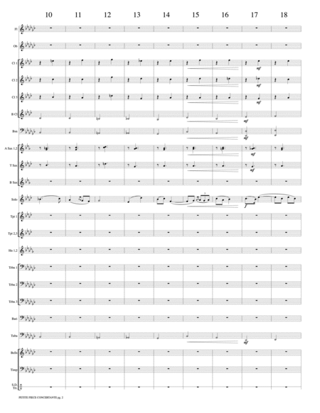 Petite Piece Concertante (Little Concert Piece) (Solo Cornet and Concert Band): Score
