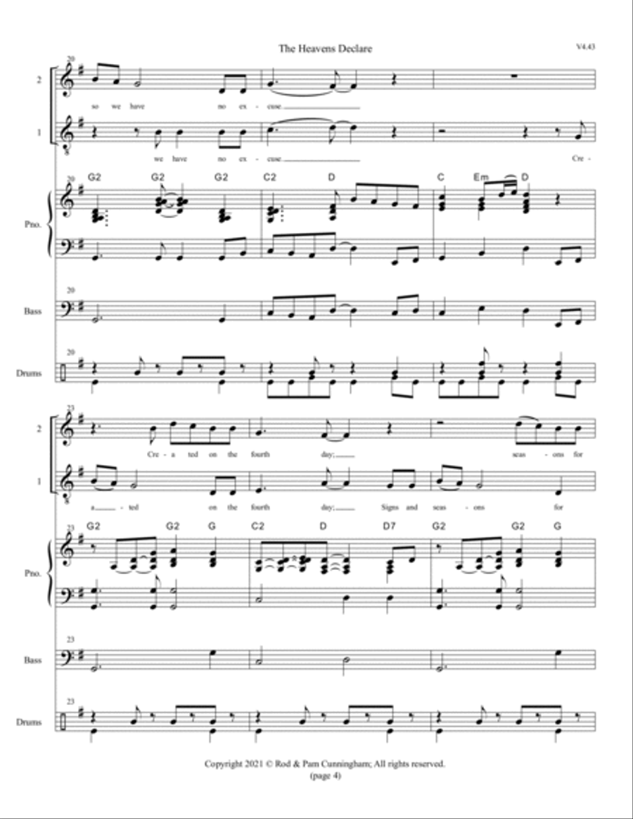 The Heavens Declare The Heavens Declare Piano scores gallery preview page 4