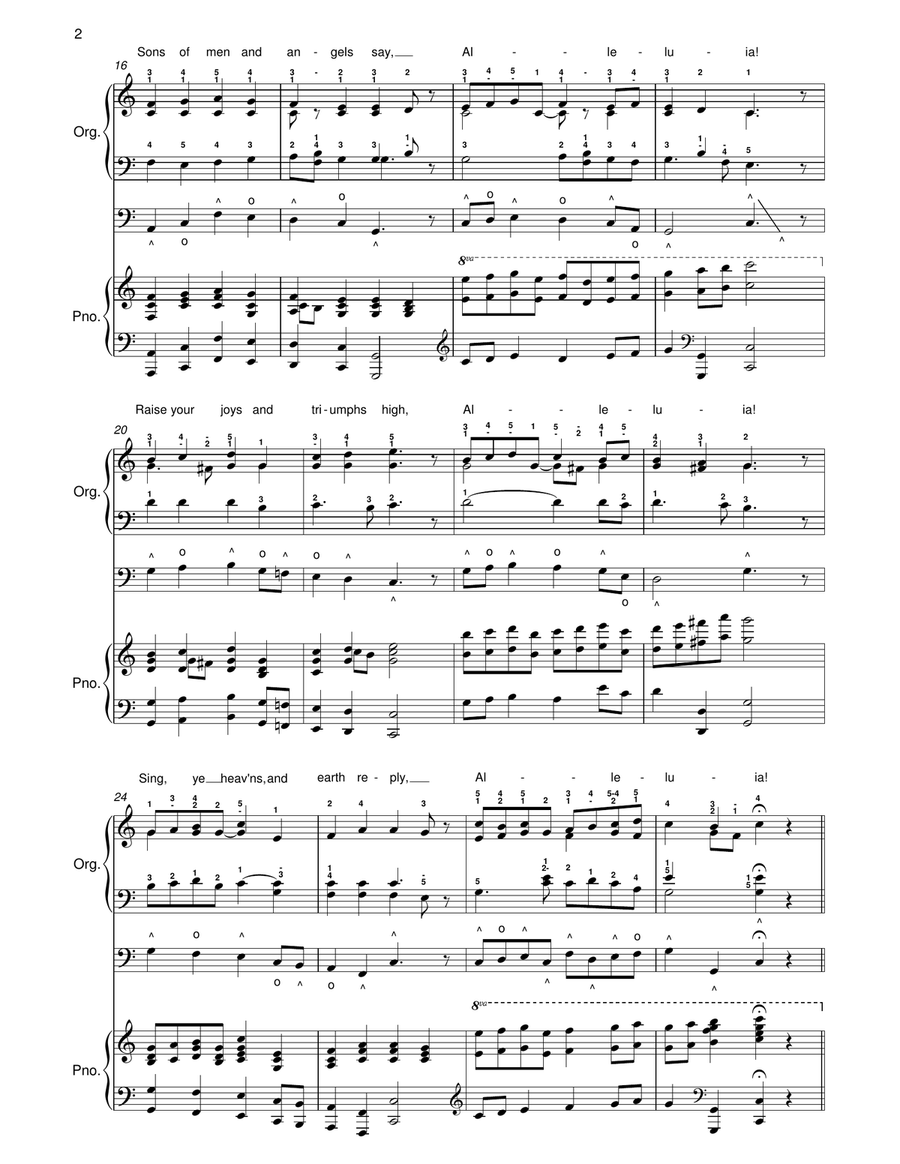 Christ the Lord Is Risen Today - Organ & Piano Acc. Small Ensemble scores gallery preview page 2