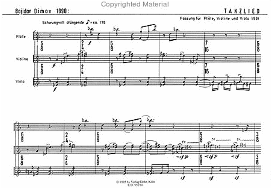 Tanzlied für Flöte, Violine und Viola (1991) Flute scores gallery preview page 2