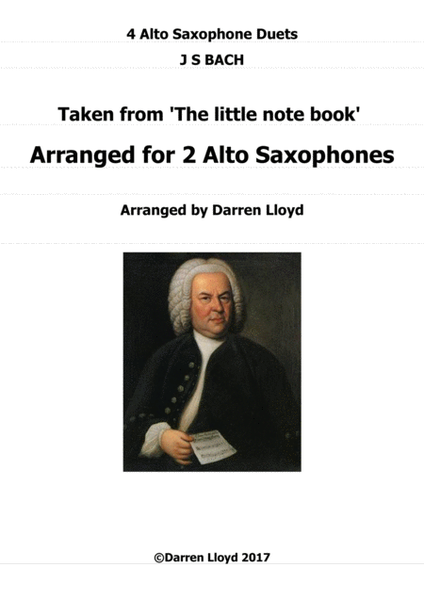 Alto Saxophone duets - 4 duets from Bach's 'Little notebook'. image number null