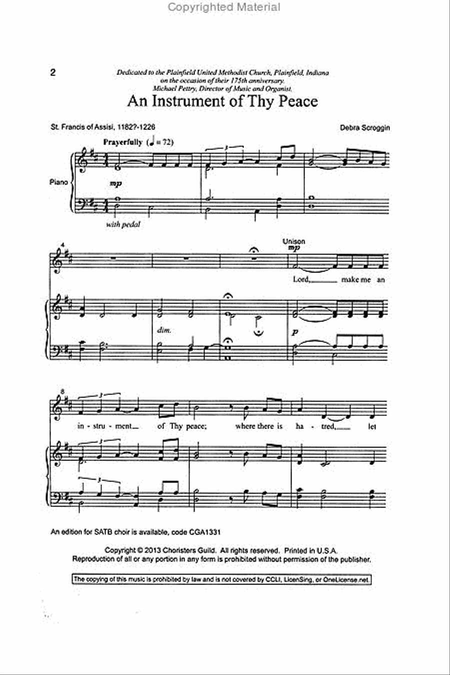 An Instrument of Thy Peace (SSA) SSA scores gallery preview page 2
