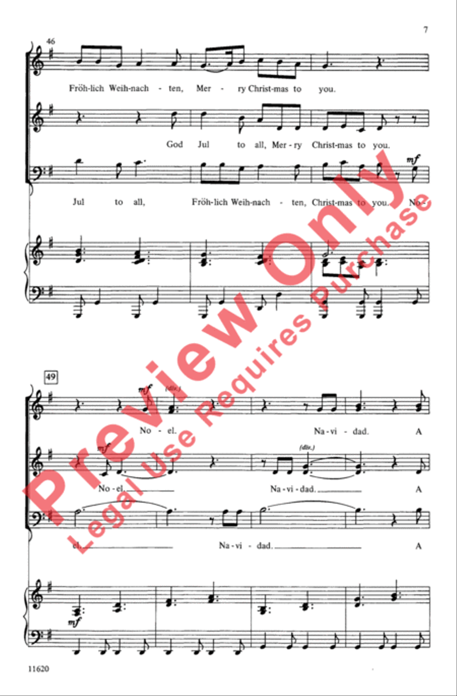 Joyeux Noel, Feliz Navidad 3-Part scores gallery preview page 7