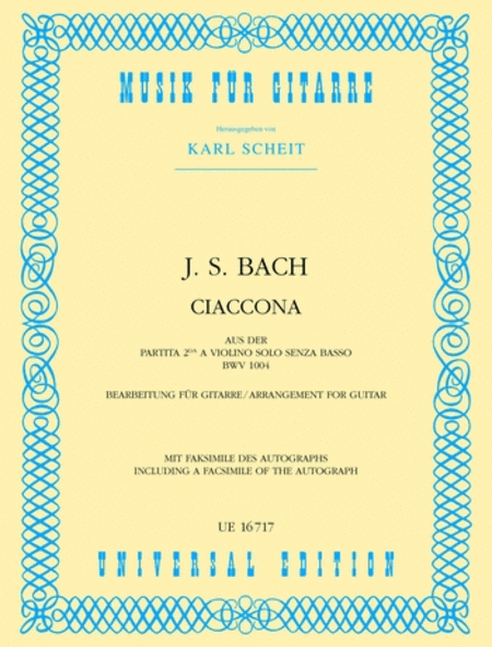 Johann Sebastian Bach : Chaconne, D Min, Bwv 1004, Gui