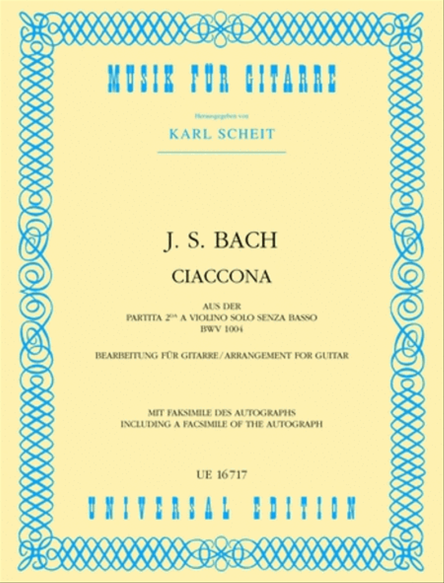 Chaconne, D min, BWV 1004, Gui School and Community scores gallery preview page 1