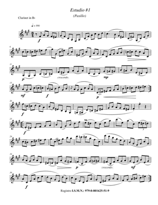 Estudio #1 (pasillo) for Solo Clarinet