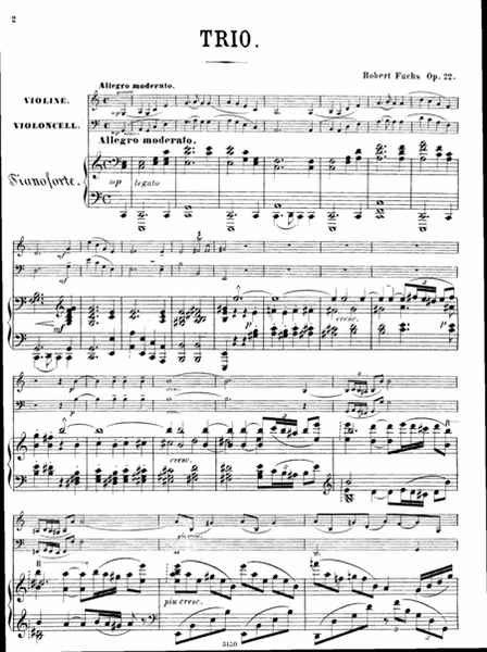 Trio fur Pianoforte, Violine und Violoncell. Op. 22.