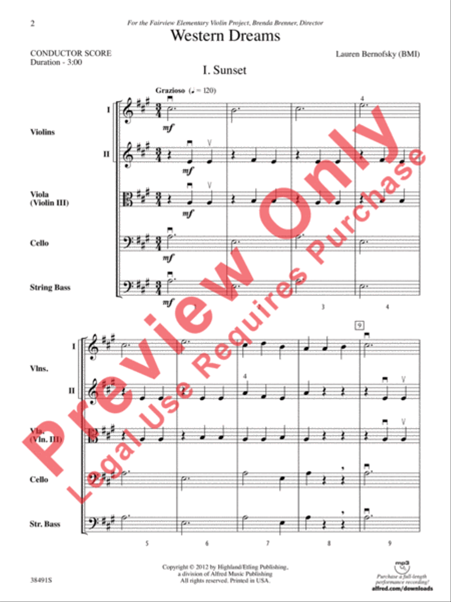 Western Dreams String Orchestra scores gallery preview page 3