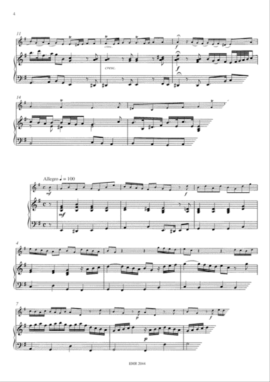 Sonata No. 2 in E minor Flute Solo scores gallery preview page 4