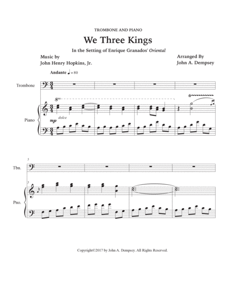 We Three Kings (Trombone and Piano) image number null