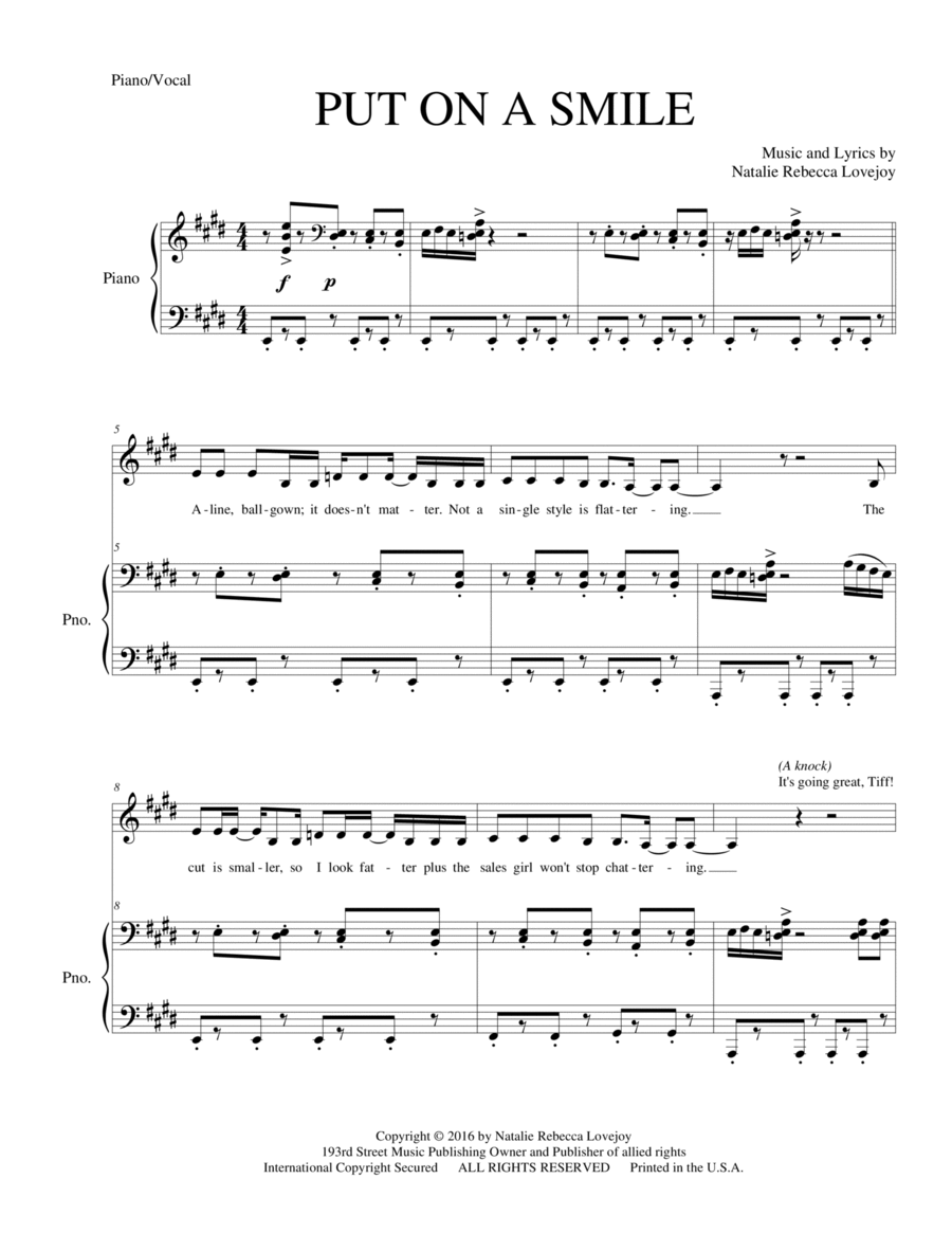 Put on a Smile Alto Voice scores gallery preview page 1