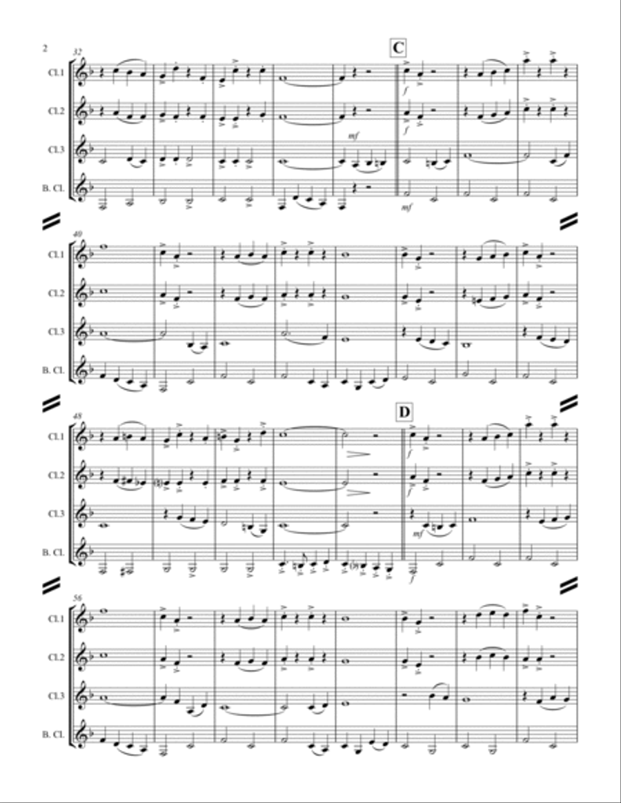 March - “Colonel Bogey” (for Clarinet Quartet) Clarinet Quartet scores gallery preview page 3