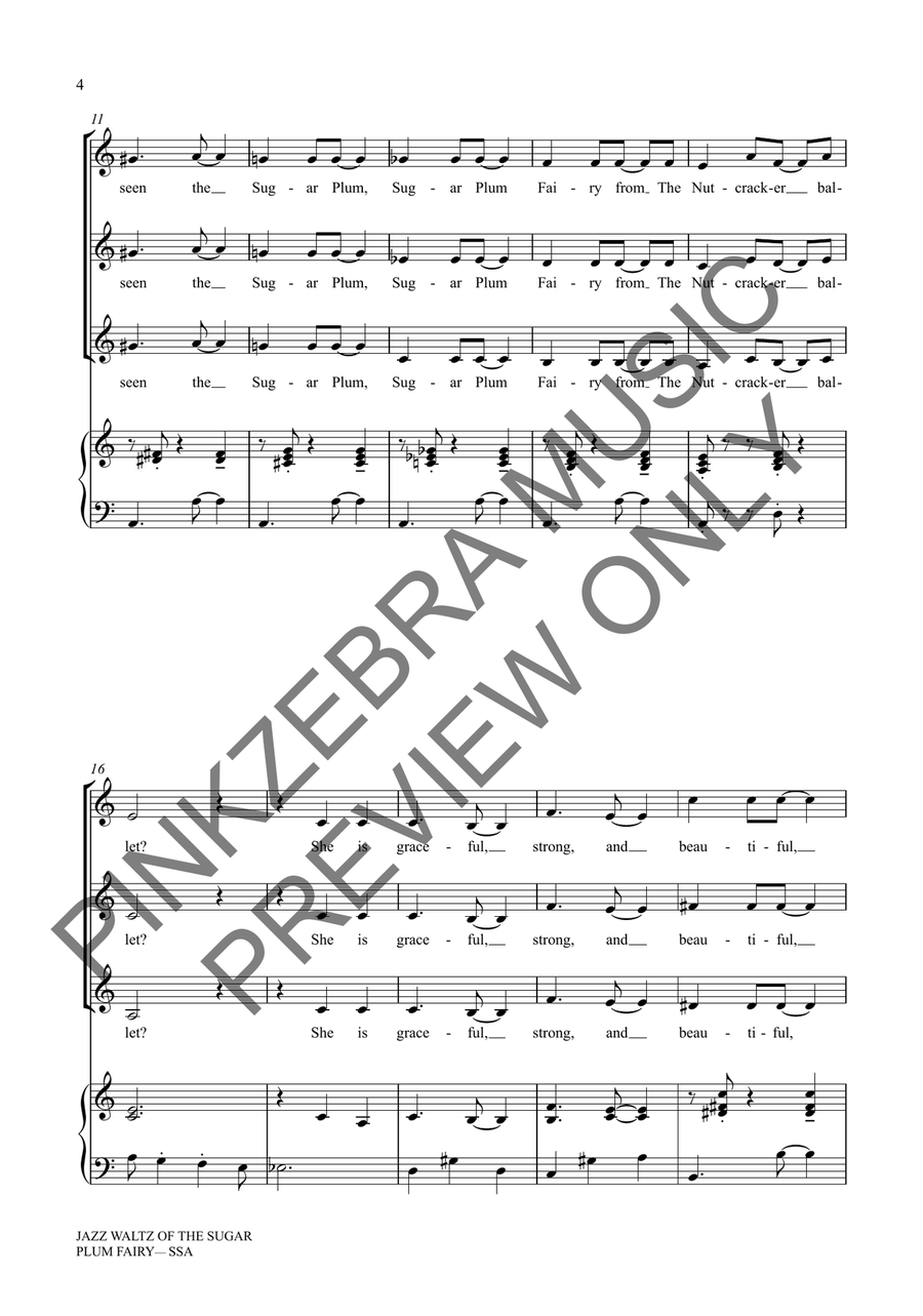 Jazz Waltz of the Sugar Plum Fairy (SSA) SSA scores gallery preview page 5