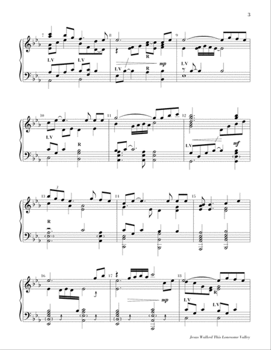 Jesus Walked This Lonesome Valley Handbell Choir scores gallery preview page 3
