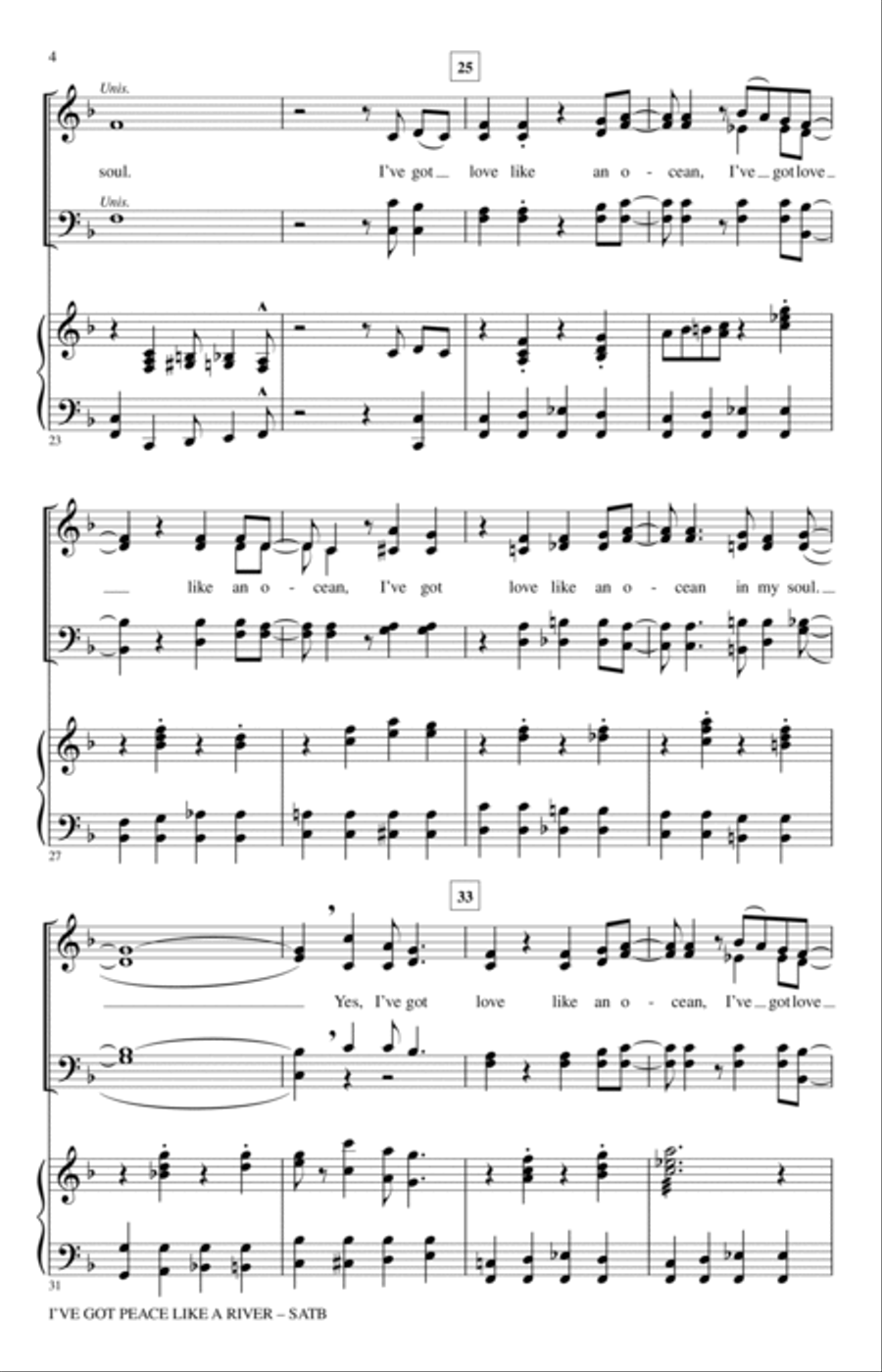 I've Got Peace Like A River 4-Part scores gallery preview page 3