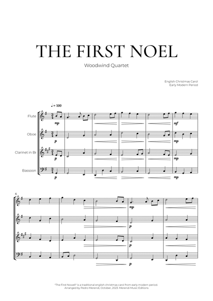 The First Noel (Woodwind Quartet) - Christmas Carol image number null