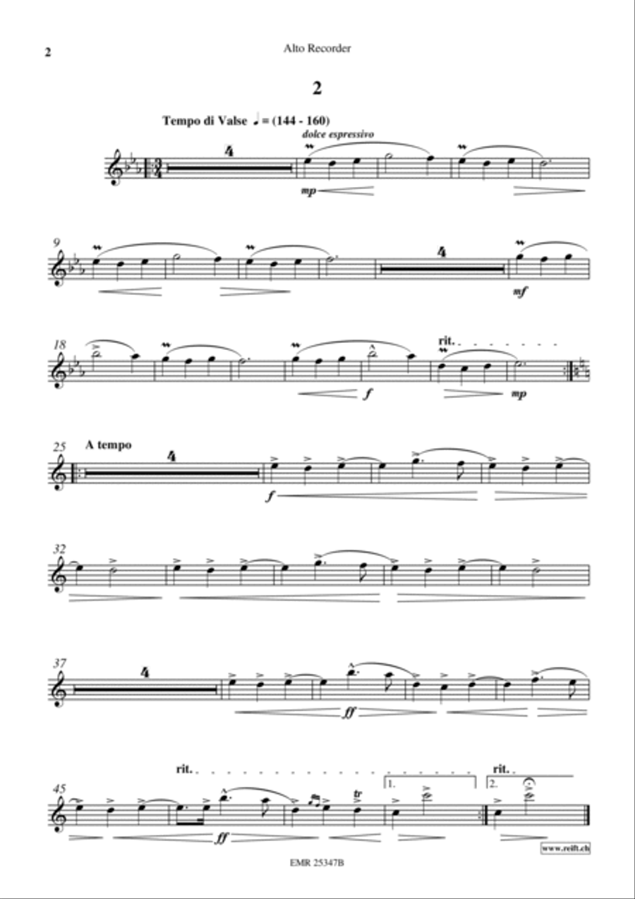 2 Waltzes 2 Waltzes Alto Recorder scores gallery preview page 3