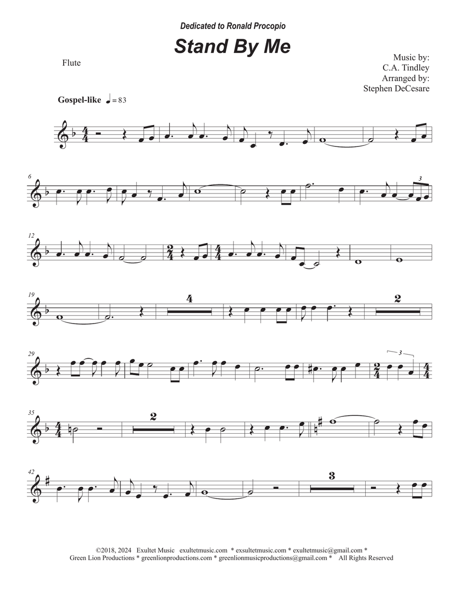 Stand By Me (Flute solo and Piano) Flute Solo scores gallery preview page 4