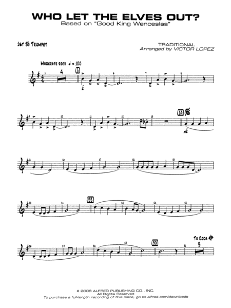 Who Let the Elves Out?: 1st B-flat Trumpet