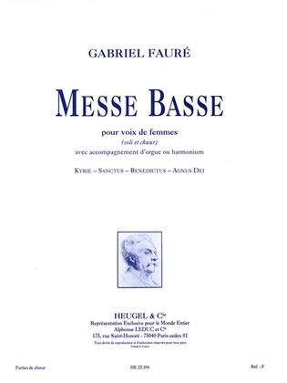 Book cover for Messe Basse (choral-female Accompanied)