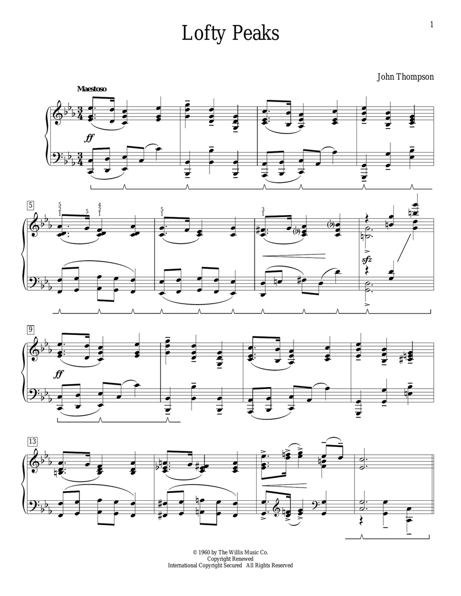 Lofty Peaks Piano Method scores gallery preview page 1