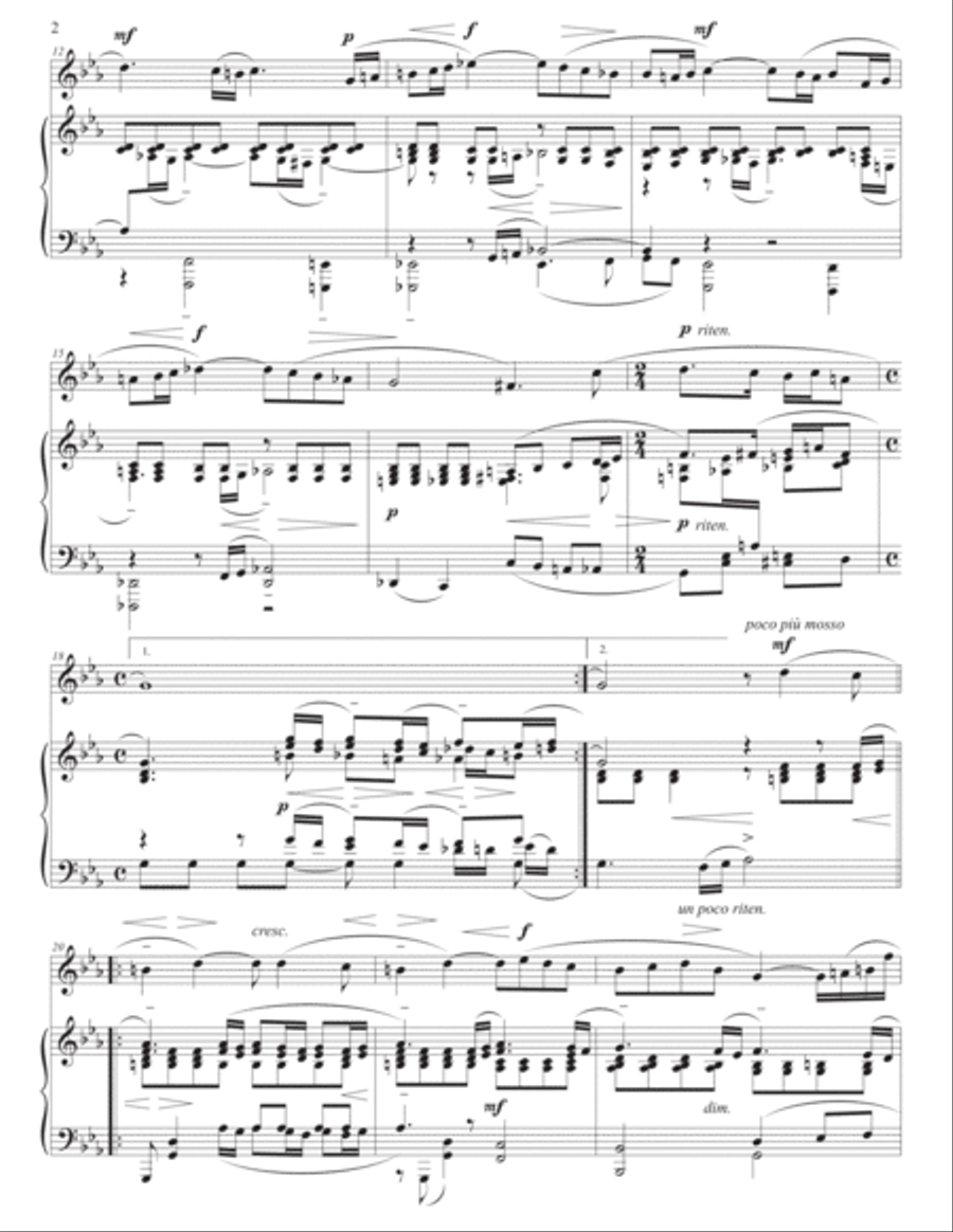 RACHMANINOFF: Vocalise, Op. 34 no. 14 (transposed to C minor) Voice scores gallery preview page 3