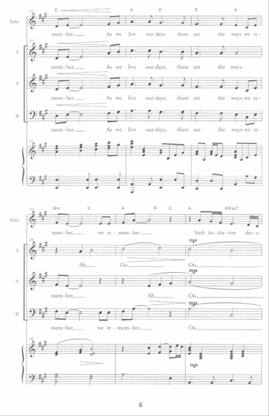 Yeish Kochavim (There Are Stars) 3-Part scores gallery preview page 4